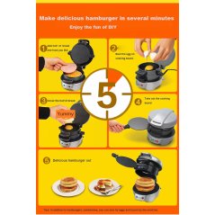 Gdeal Auto Hamburger Machine Bread Maker Breakfast Meal Barbecue Stove