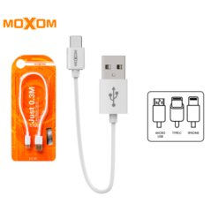 موكسوم كابل نقل البيانات مايكرو USB قصير 0.3 متر 2.4 أمبير طراز CC-50