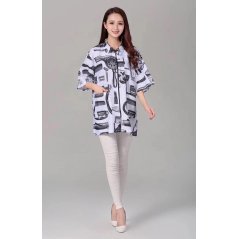 Hairworld Vintage Barber Jacket - M Size (White - Black)