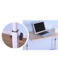 طاولة كمبيوتر محمول سهلة الرفع والحمل متعددة الوظائف (بني - ابيض)