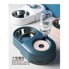 Gdeal Pet Double Bowl With Automatic Drinking Water Bowl (3 Colors)