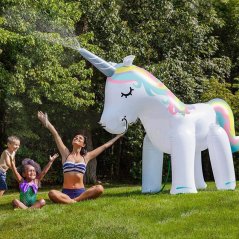 Gdeal Inflatable Giant Unicorn Rainbow Water Jet Children Outdoor Lawn Water Toy Sprinkler