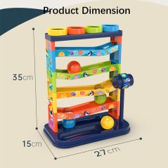 Gdeal Children Early Education Toys Five Layer Bouncing Ball Slide Pound Ball Track