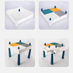 Gdeal Multifunctional Kids Building Block Table Toy Educational Kindergarten Block Assemble Table With Chair