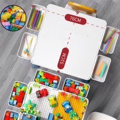 Gdeal Multifunctional Kids Building Block Table Toy Educational Kindergarten Block Assemble Table With Chair
