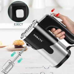 Gdeal Kitchen Hand Mixer Egg Beater Whisker Household Cooking Baking Kitchen Tools With 5 Speed Accelerator