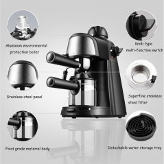 Gdeal Multifunctional Imported Steam Espresso Maker Semi-Auto Espresso 5 Bar 240ML Electric Coffee Maker Machine