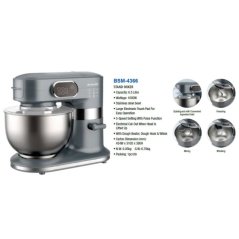 Hometech2u Butterfly BSM-4366 6.5L Heavy Duty Commercial Stand Mixer 5 Speed Stainless Steel Bowl 1000W