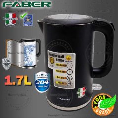 Hometech2u Faber FCK DW2200 Kettle 1.7L Stainless Steel Double Wall Conceal Heating Element(Sirim)