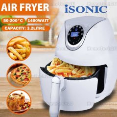 Hometech2u iSONIC 3.2L Multifunction Air Fryer Chicken Oil free Air Fryer Health Fryer Pizza Cooker Smart Touch LCD Electric Deep Airfryer IAF-W320L