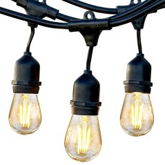 Hometech2u 10M Waterproof Outdoor LED String Lights Commercial Grade E27 Bulbs Street Garden party String Lights Lampu Pasar Malam