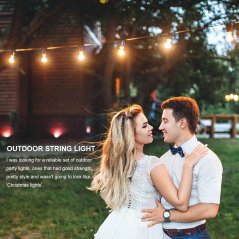 Hometech2u 10M Waterproof Outdoor LED String Lights Commercial Grade E27 Bulbs Street Garden party String Lights Lampu Pasar Malam