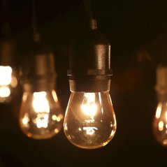 Hometech2u 10M Waterproof Outdoor LED String Lights Commercial Grade E27 Bulbs Street Garden party String Lights Lampu Pasar Malam