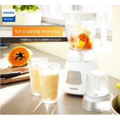 Philips Blender HR2056 (350W, white) 1.25L Plastic Jar with Mill
