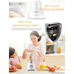 Philips Blender HR2056 (350W, white) 1.25L Plastic Jar with Mill