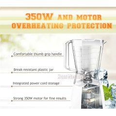Philips Blender HR2056 (350W, white) 1.25L Plastic Jar with Mill
