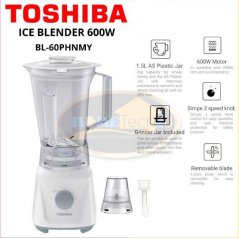 Original Toshiba Ice Blender 600watt powerful motor 1.5L Jug BL60PHNMY