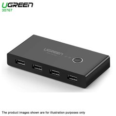 Ugreen 30767 100W 480Mbps USB Switch Selector 2 Computer 4 USB Devices