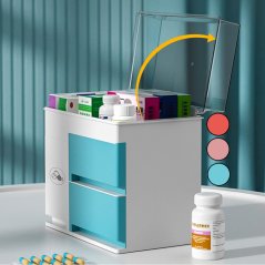 Gdeal GTE Household Medicine Box Small Drug Portable Multi Layer Large Emergency Medical Box
