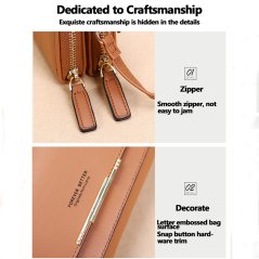 Gdeal Women New Wallet Korean Version Large Capacity Multifunction Shoulder and Long Clutch Bag Coin Purse