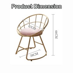 Gdeal GTE Dressing Chair Modern Light Luxury Lounge Chair Home Fabric Makeup Breathable Backrest Chair