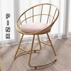 Gdeal GTE Dressing Chair Modern Light Luxury Lounge Chair Home Fabric Makeup Breathable Backrest Chair