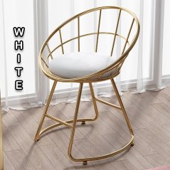 Gdeal GTE Dressing Chair Modern Light Luxury Lounge Chair Home Fabric Makeup Breathable Backrest Chair