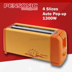 Hometech2u Pensonic 4 Slice Pop Up Bread Toaster AK-4 White