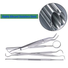 6pcs Handle Steel Medical Dentist Teeth Explorer Needle Cleaning Dental Set