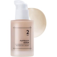 numbuzin No.2 Protein 43% Creamy Serum | Core Protein Complex, Oat Protein, Ceramide, Panthenol, Skin Barrier Strengthening, Tighten Loose Skin | Korean Skin Care for Face, 1.69 fl oz