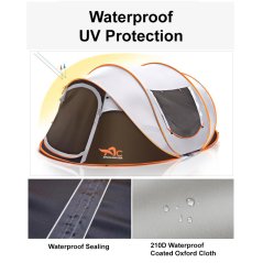 5-8 Person Ultralight Large Camping Tent Windproof Shelter (2 Colors)