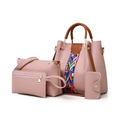 Gdeal 4-In-1 Korean Style Elegant Women Fashion PU Leather Medium Tote Bag Shoulder Bag Handbags Set (RYL-214)
