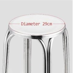 Jomz [IX] Stainless Steel Stool Metal Round Chair for In / Outdoor
