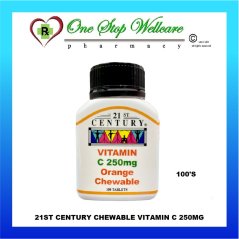 21st Century Chewable Vitamin C 250mg 100's (Exp:09/2024)