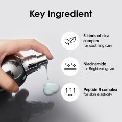 MEDI-PEEL Peptide 9 Volume White Cica Essence 3.38 fl.oz. / 100ml | White Cica Bubble and Peptides Brightening Skin | Korean Skincare, For All Skin Types
