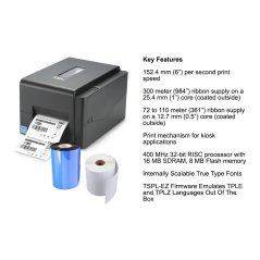 TSC TE 244 Desktop Label Barcode Printer (Black)