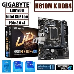 Gigabyte H610M K DDR4 LGA1700 Mainboard - 12th & 13th Gen Ready