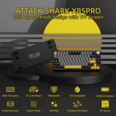 Attack Shark X85 Pro Wireless Gaming Keyboard (Star Black)