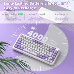 Attack Shark X85 Pro Wireless Gaming Keyboard (Lavender)
