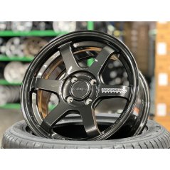 15X7 ET35 AOW 11 Flow Formed TE37 Rim (4 Wheel) Gloss Gunmetal 4X100