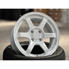 New 15X7 ET35 AOW 11 Flow Formed TE37 Rim (4 Wheel) Gloss White 4X100