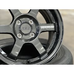15X6.5 ET40 AOW Flow Formed TE37 Rim (4 Wheel) Gloss Gunmetal 4X100