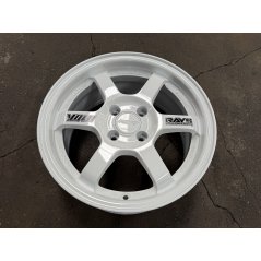 New 15X7 ET35 AOW Flow Formed TE37 Rim (4 Wheel) Gloss White 4X100