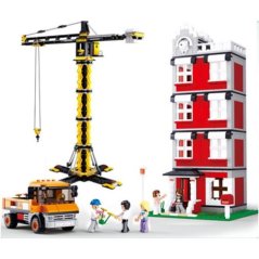 Hometech2u SLUBAN CRANE TOWER AND BUILDING - 1461 PIECES  EDUCATIONAL BLOCKS TOYS (MAIZE)