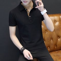 Hometech2u Men's Japanese style lapel short-sleeved Polo shirt