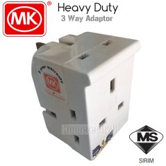 Hometech2u MK 13A Heavy Duty 3 Way Adaptor with Sirim Approved, eRomman Marketplace