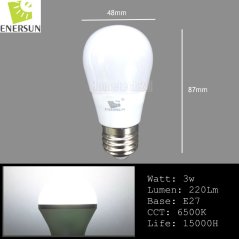 Hometech2u WHOLESALE - Grade A+ 3W E27 Screw LED Light Bulb (Daylight)