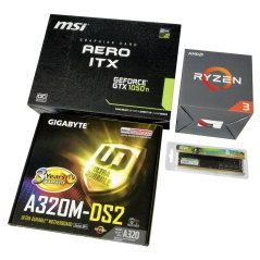 Gigabyte GA-A320M-DS2 AMD AM4 DDR4 USB 3.1 Micro ATX Motherboard + MSI GeForce GTX 1050 Ti AERO ITX 4G OC Gaming Graphic Card, eRomman Marketplace