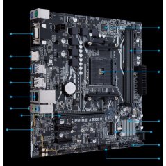 Asus Prime A320M-K MICRO ATX RYZEN MOTHERBOARD AM4 A320 VGA HDMI, eRomman Marketplace