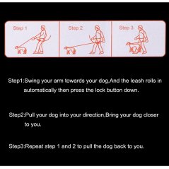 Gdeal 5M Hyena Belt Scalable Pet Leash Extending Leads (Red - White)